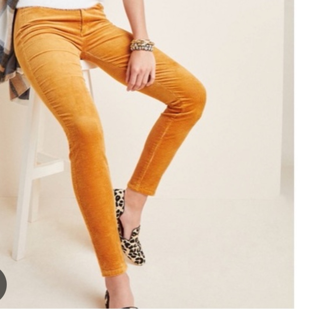 Paige Hoxton Ankle mustard yellow corduroy pants